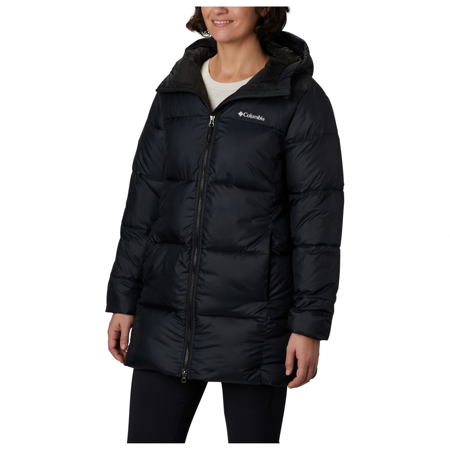 Куртка из синтетического волокна Columbia Women's Puffect Mid Hooded, черный