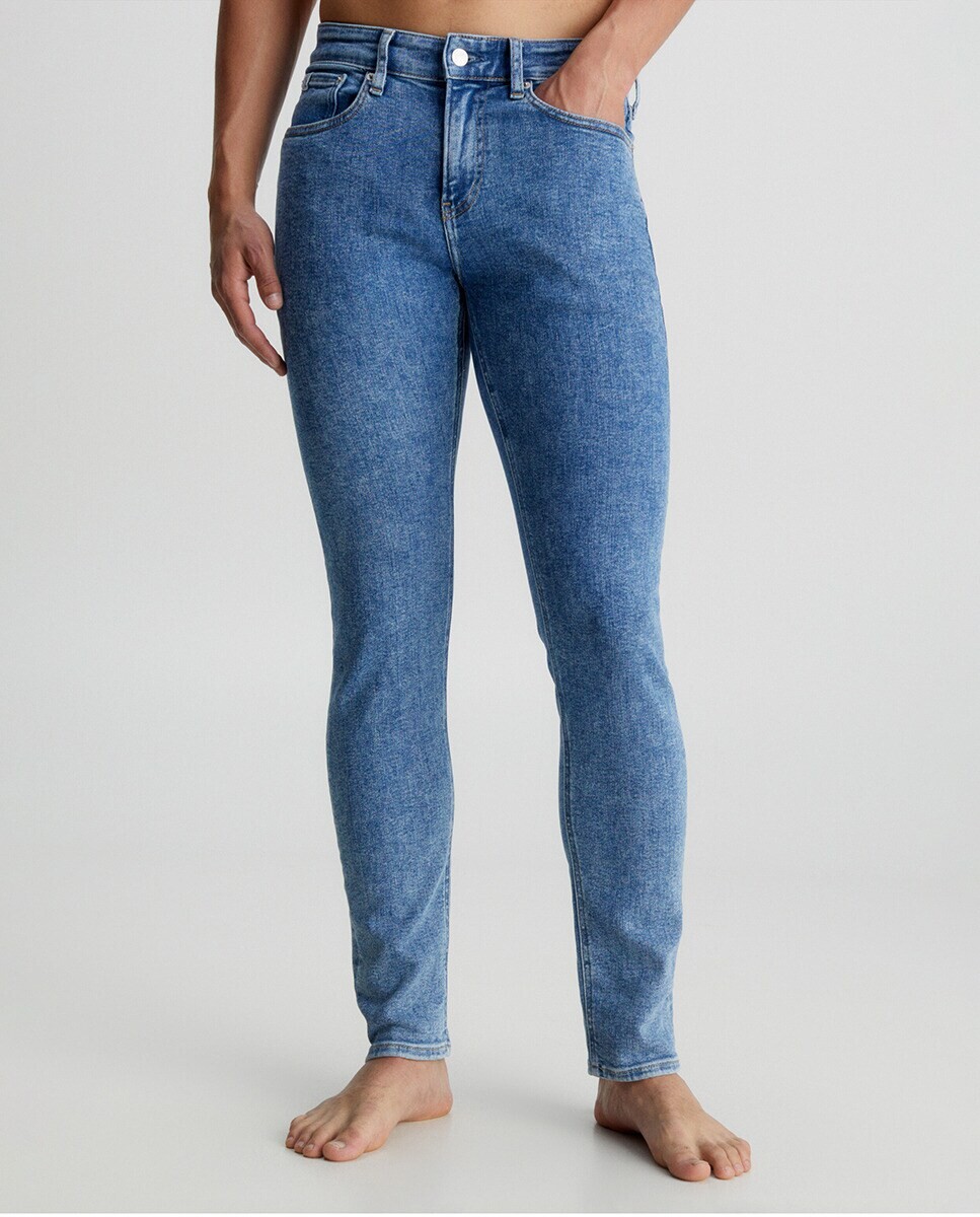 

Мужские джинсы скинни из светлого денима Calvin Klein Jeans, светло-синий