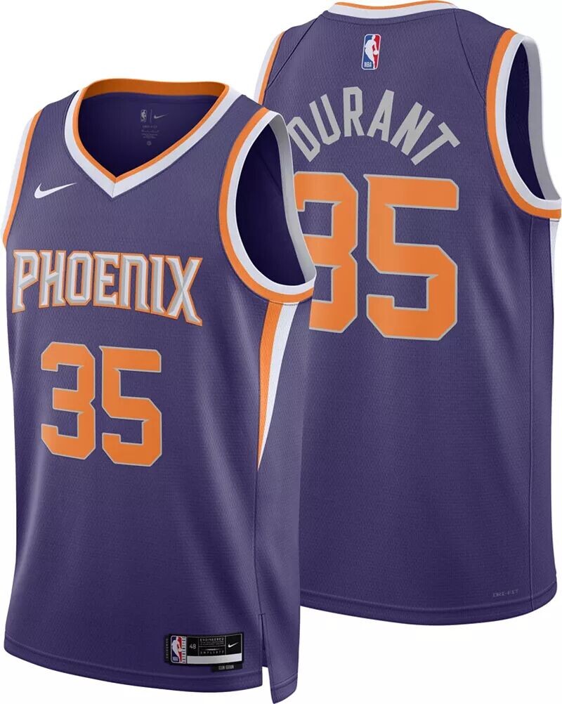 

Мужское джерси Nike Phoenix Suns Kevin Durant #35 Purple Swingman Icon