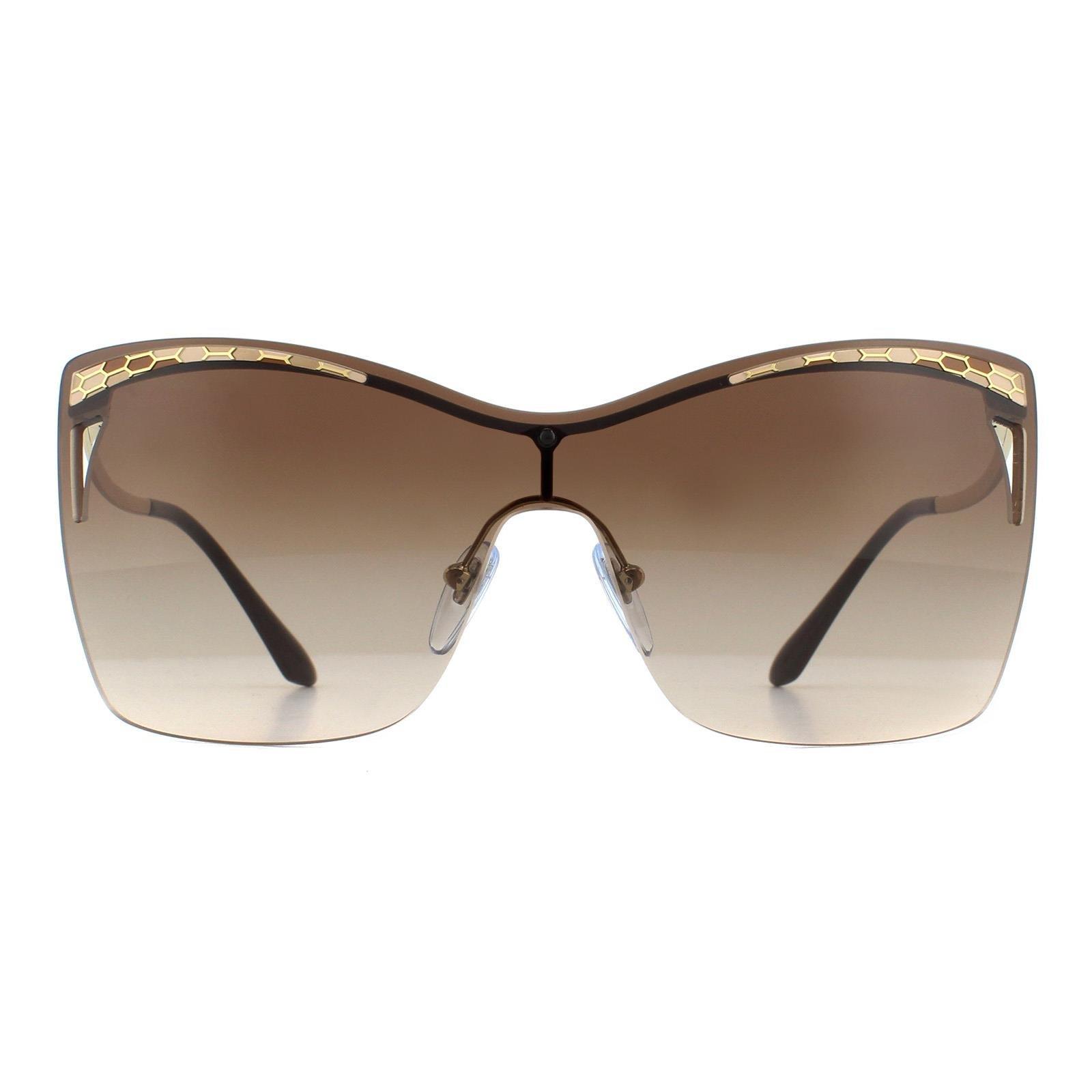 Бледно-золотые коричневые солнцезащитные очки Shield с градиентом Bvlgari, золото