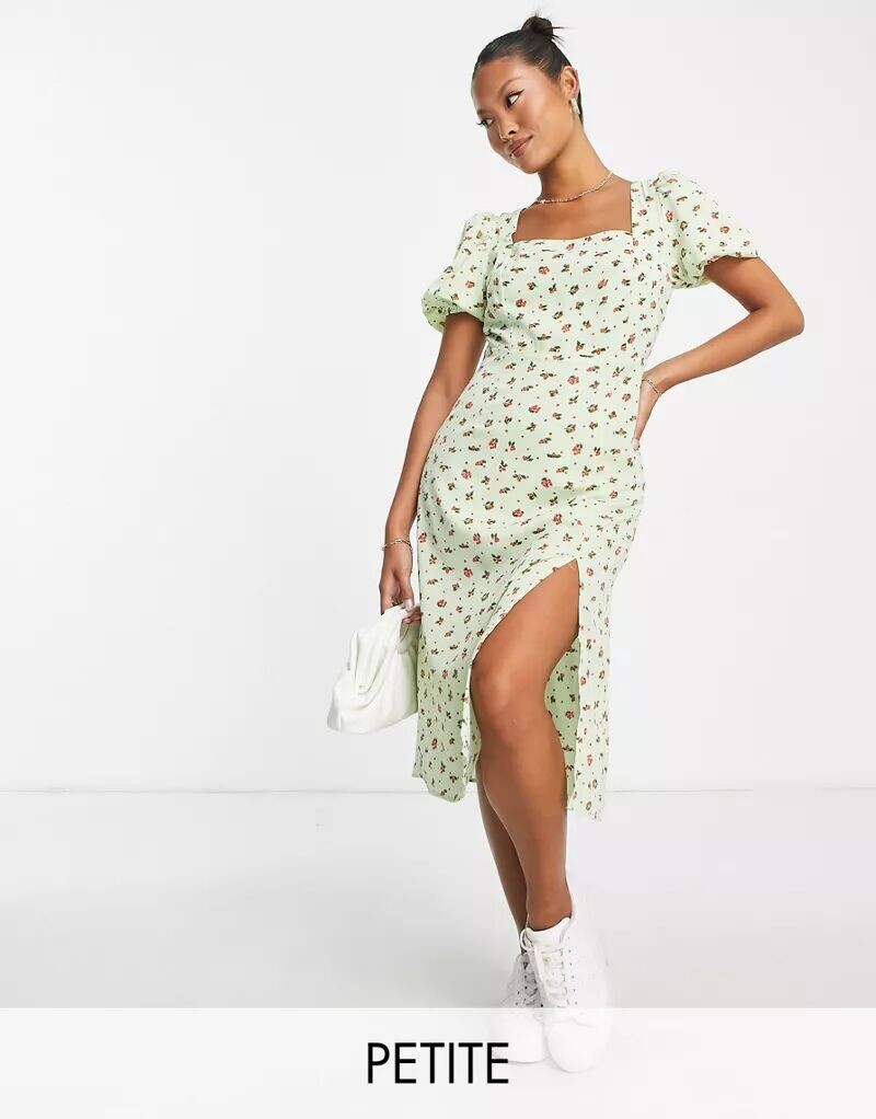 

Мятно-зеленое платье миди с квадратным вырезом Glamorous Petite