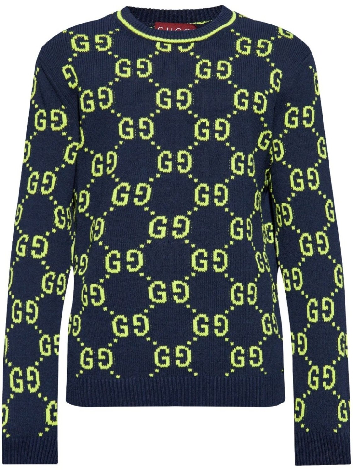 

Gucci джемпер из хлопкового жаккарда с логотипом GG, синий