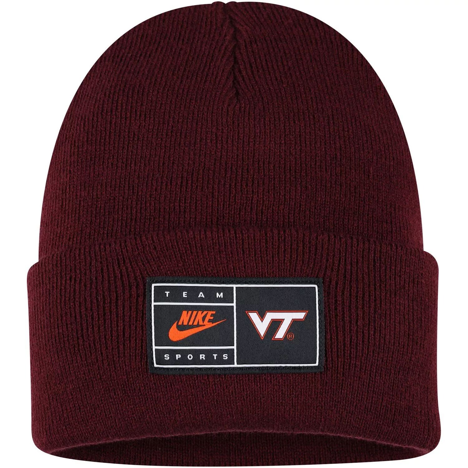 

Мужская универсальная вязаная шапка с манжетами Nike Maroon Virginia Tech Hokies