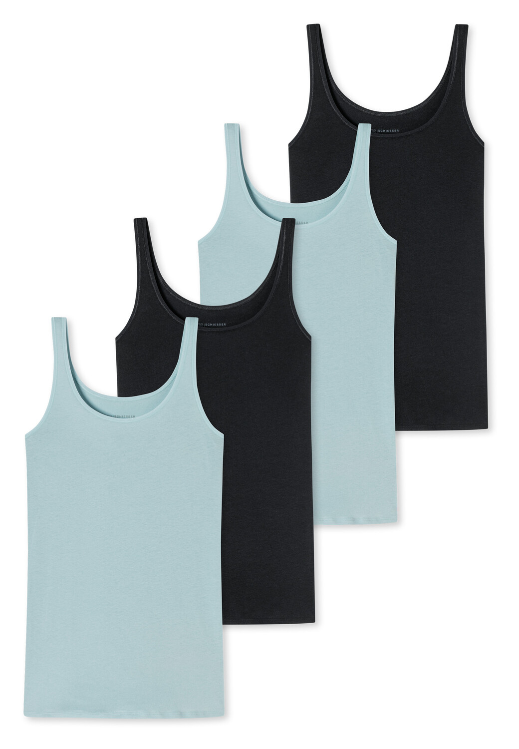 

Майка Schiesser/Top 95/5 Organic Cotton, голубой/черный