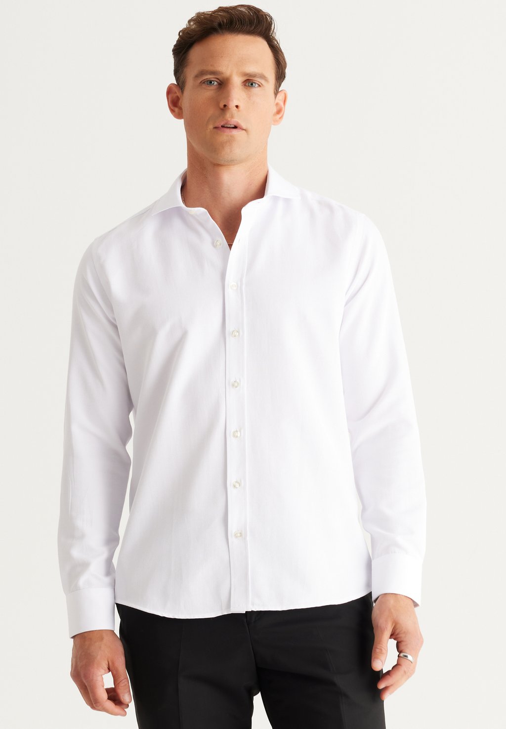 блузка vminger slim fit shirt aware цвет hydrangea Элегантная рубашка Slim Fit Shirt Longsleeve AC&CO / ALTINYILDIZ CLASSICS