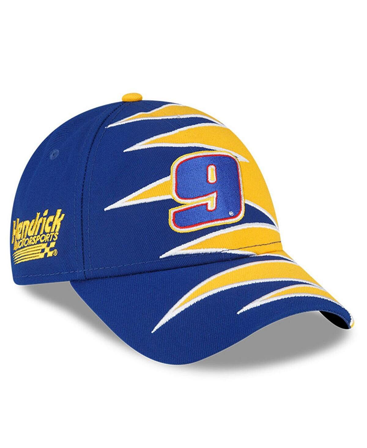 

Мужская королевская желтая регулируемая шляпа Chase Elliott 9FORTY с зигзагом Snapback New Era