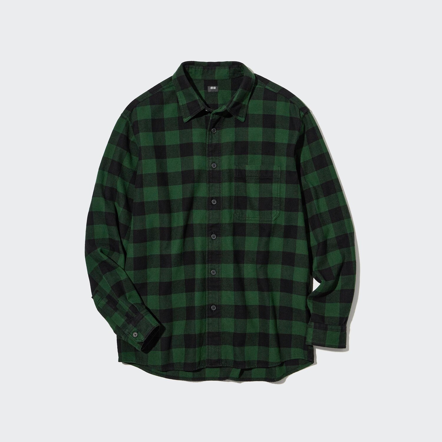 

Рубашка UNIQLO в клетку фланелевая с длинным рукавом, зеленый