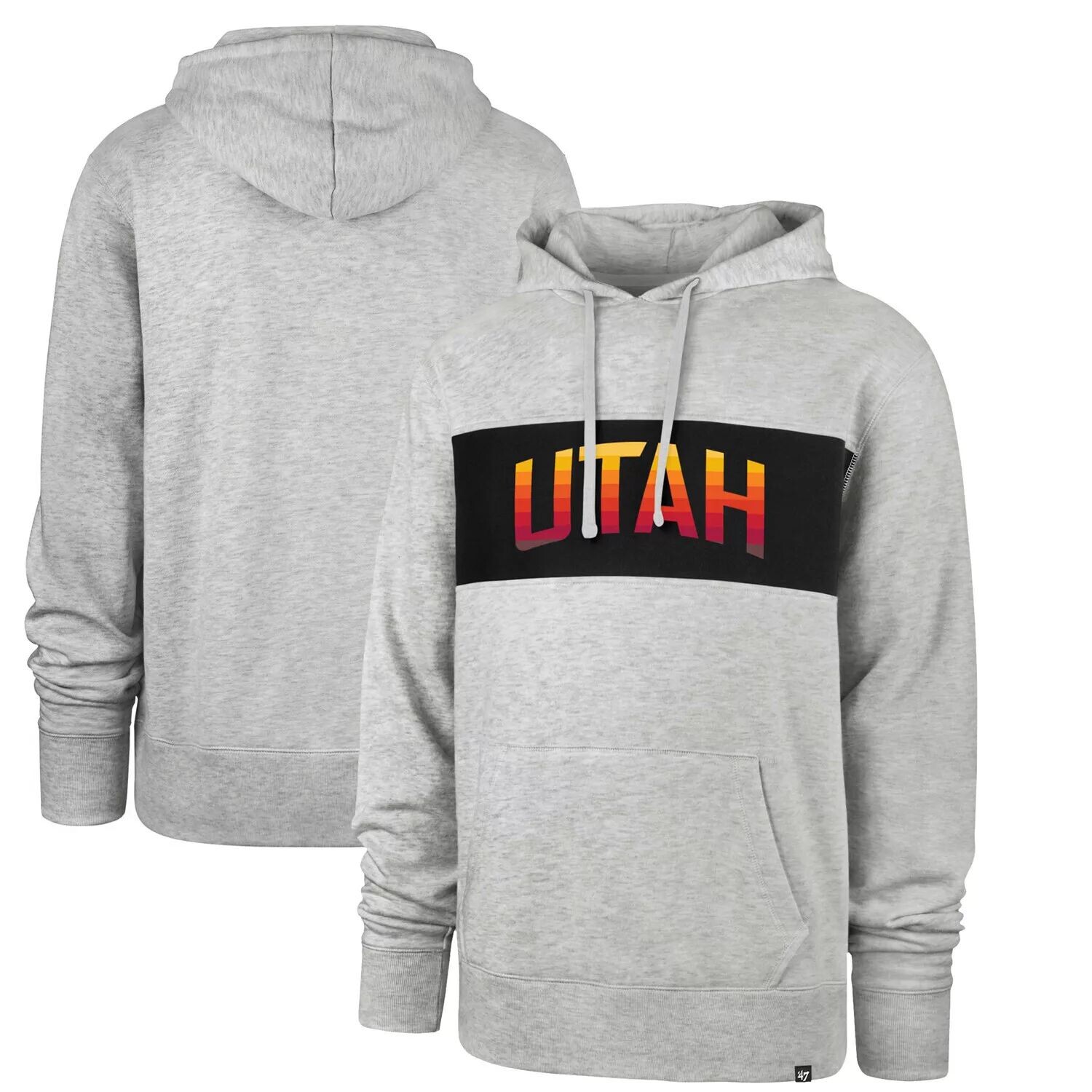 

Мужская серая толстовка с капюшоном '47 Utah Jazz 2021/22 City Edition с надписью Chest Pass Pullover, Серый