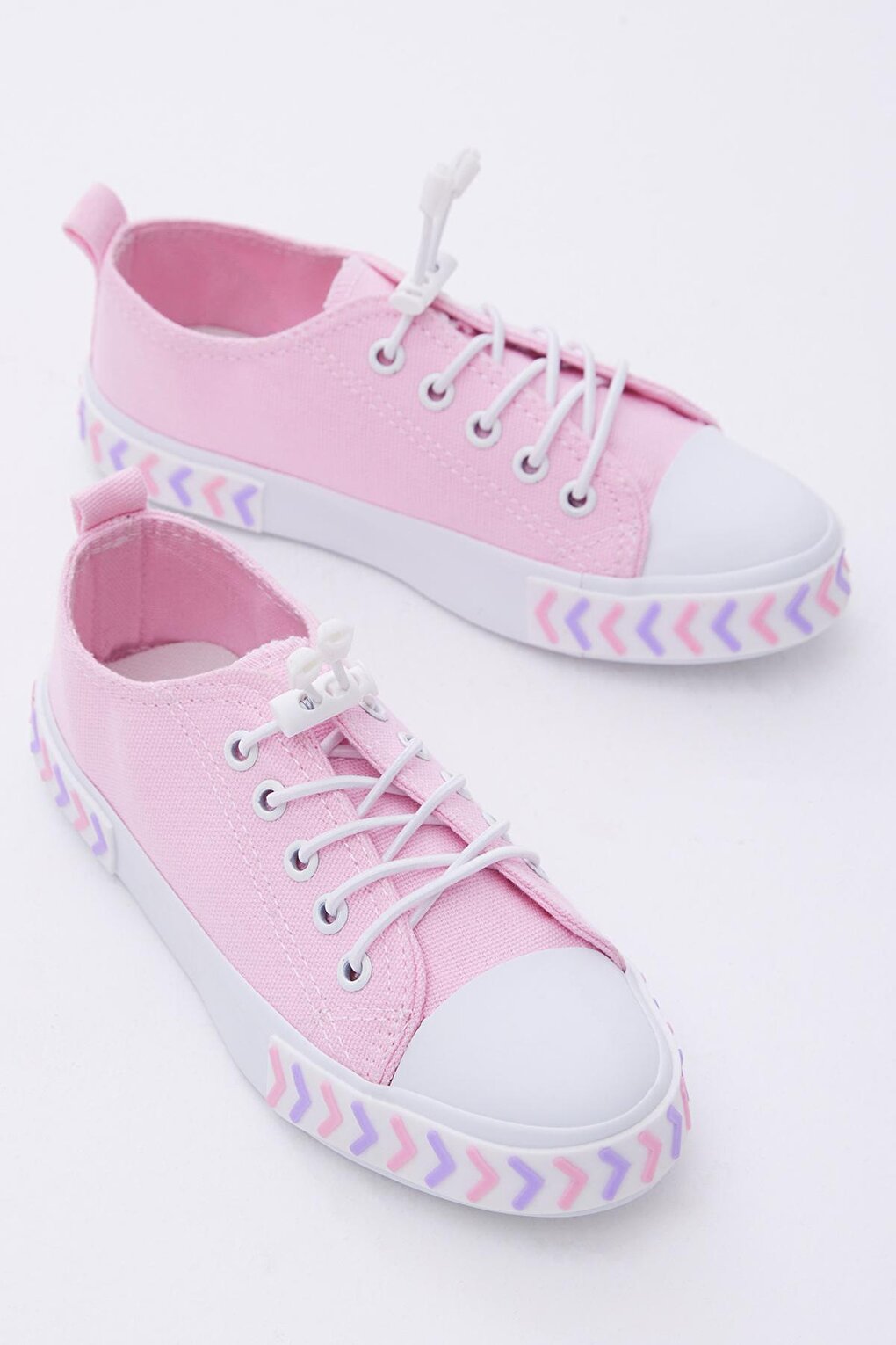 цена Детская унисекс розовая удобная спортивная обувь со стрелками из резиновой кружевной ткани TONNY BLACK
