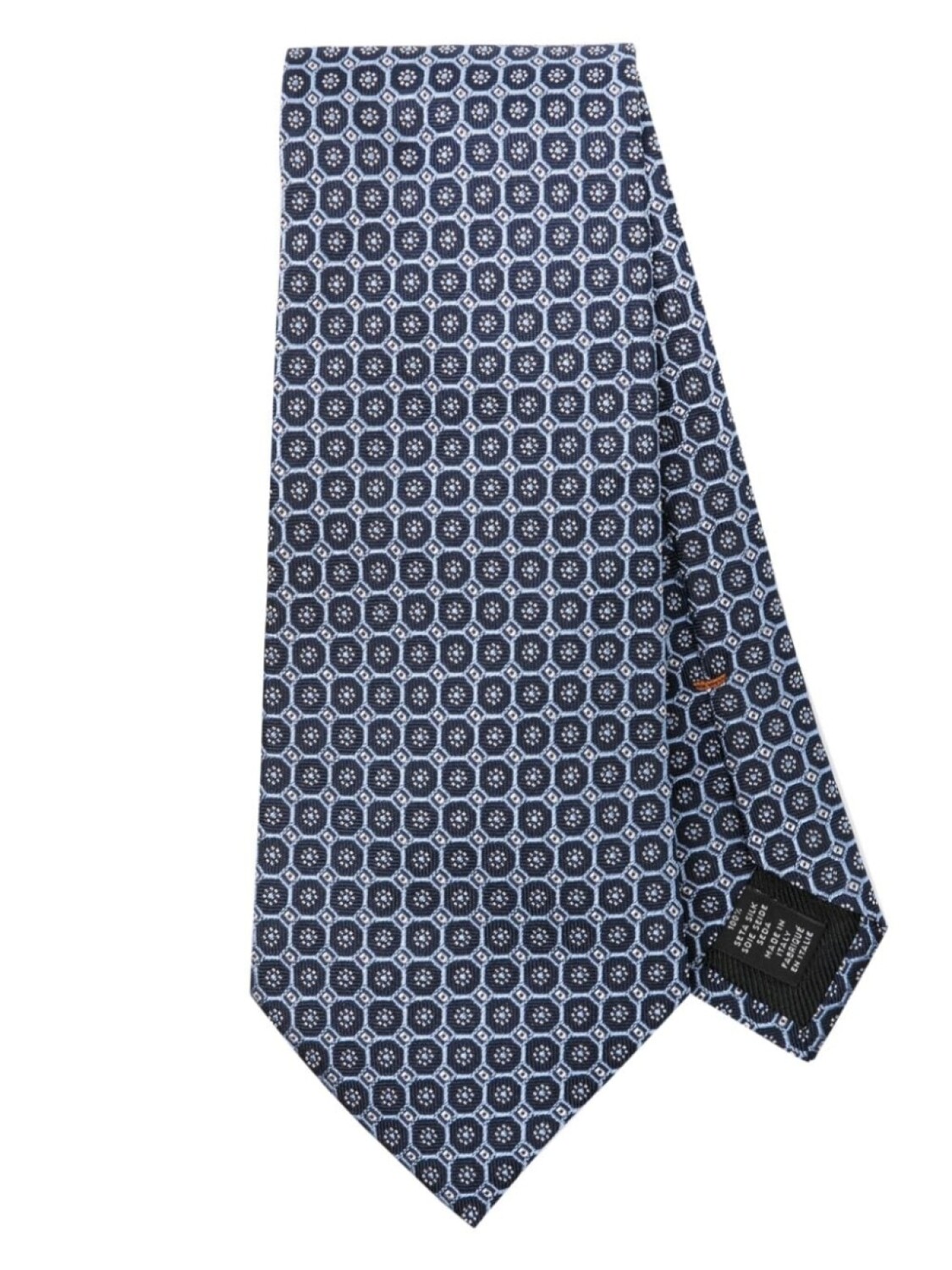 

Zegna шелковый галстук с геометричным узором, синий