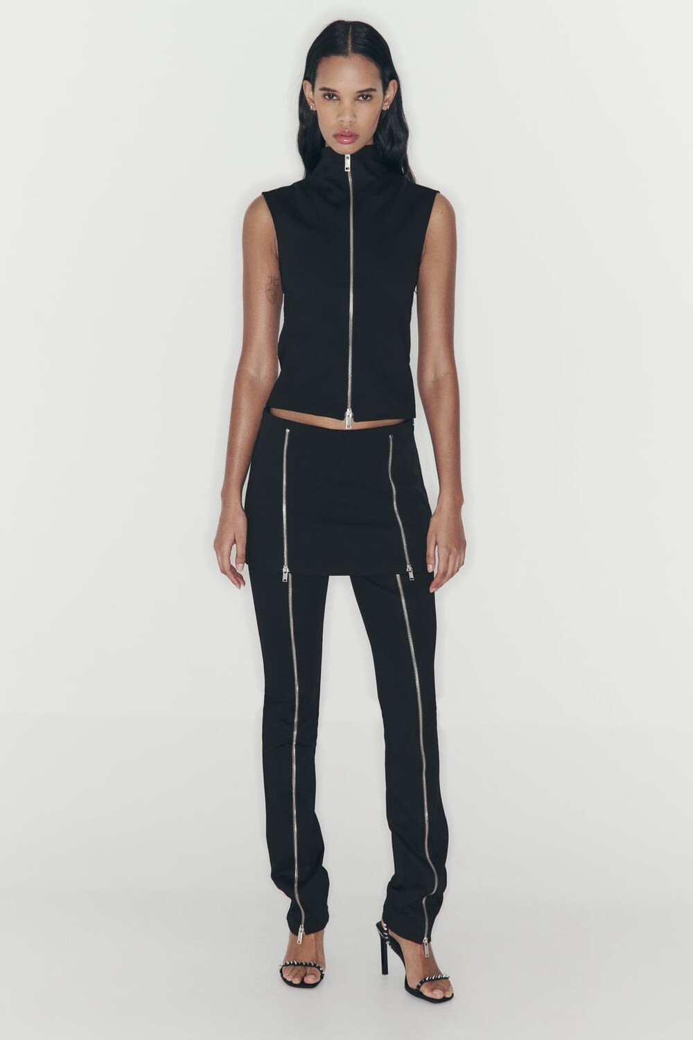 

Юбка на молнии ZARA, черный