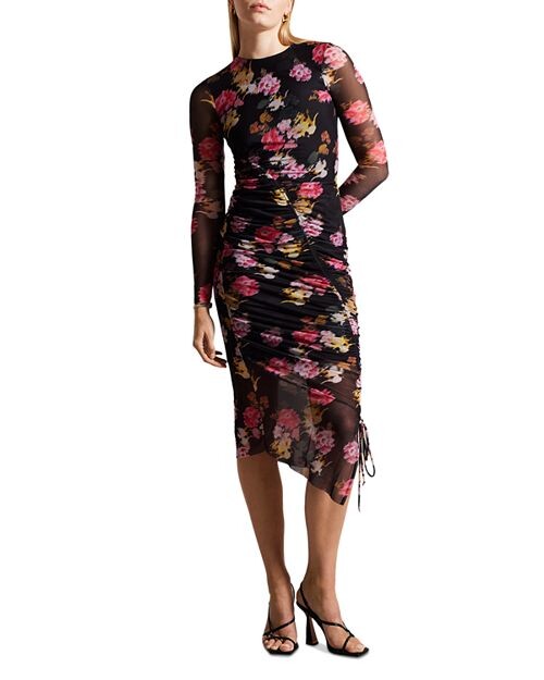 

Облегающее платье миди из сетчатой ткани Sorell Ted Baker, цвет Black