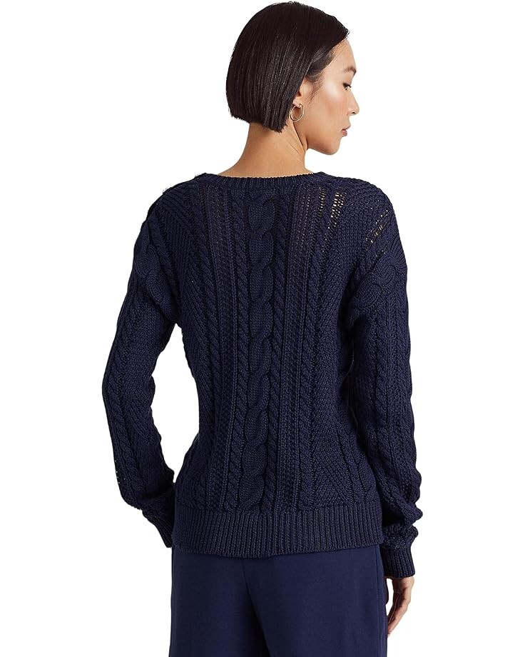 

Свитер LAUREN Ralph Lauren Aran-Knit Cotton Sweater, цвет French Navy