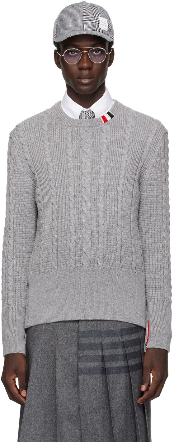 

Серый свитер с круглым вырезом Thom Browne