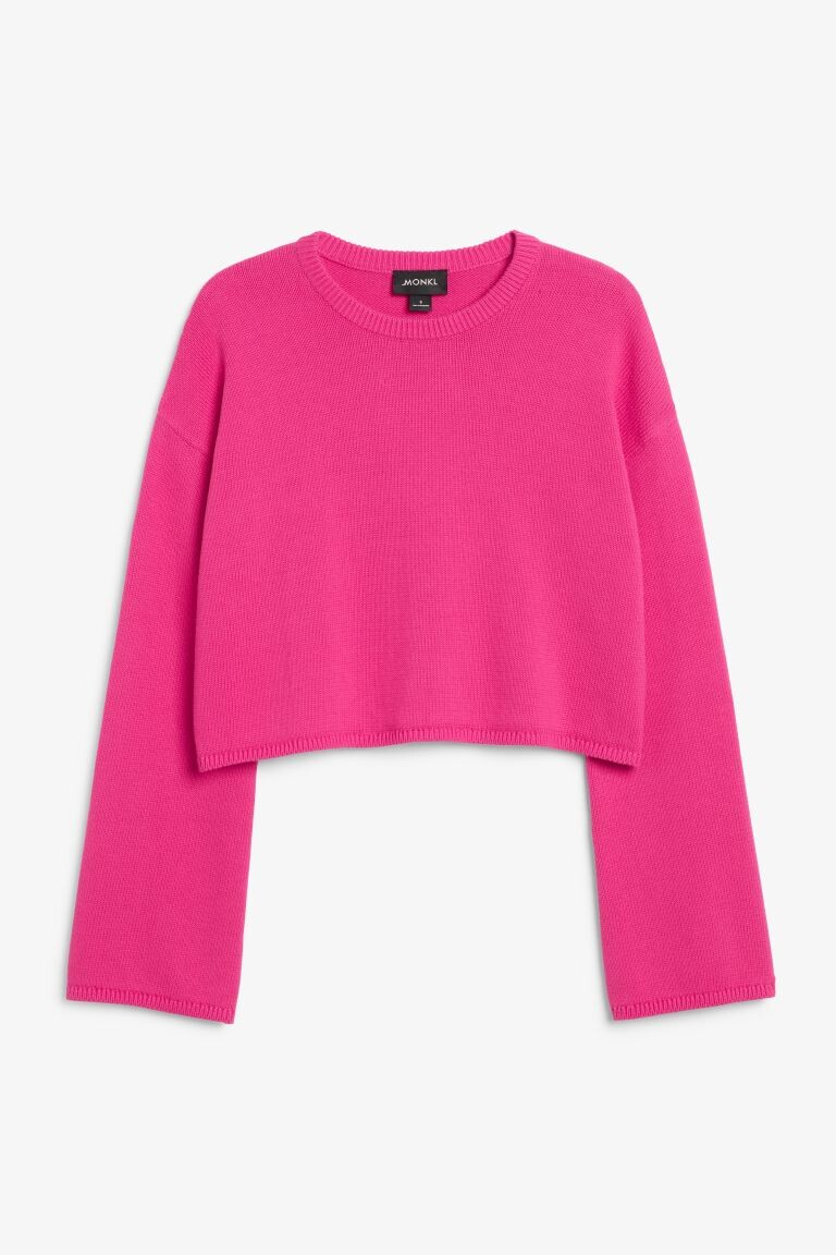 

Короткий вязаный топ с длинными рукавами Monki