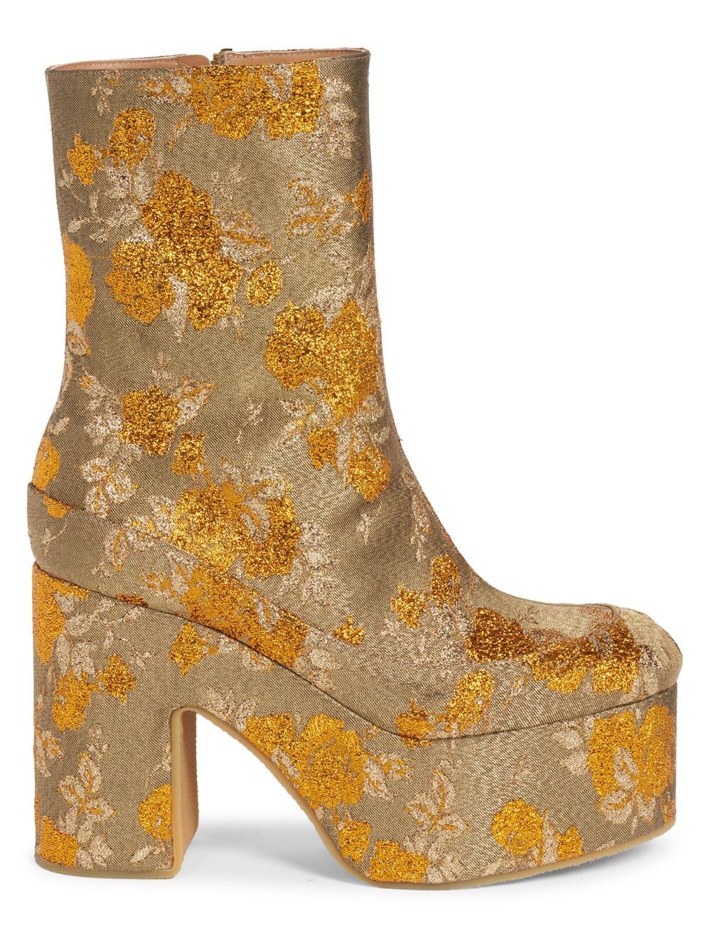 

Жаккардовые ботильоны на платформе 60 мм Dries Van Noten, золотой, Желтый