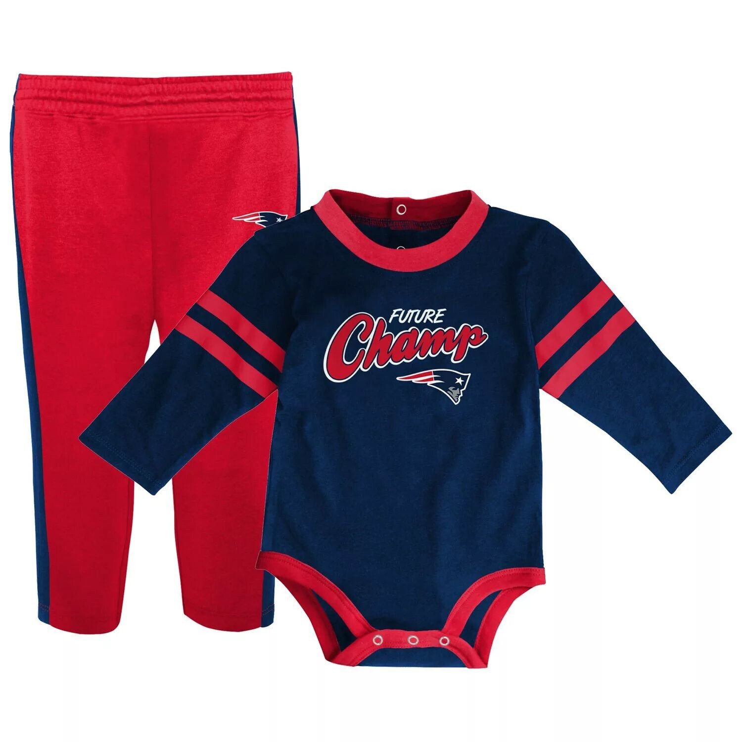 

Темно-синий/красный комплект из боди с длинными рукавами и брюк New England Patriots Little Kicker Outerstuff