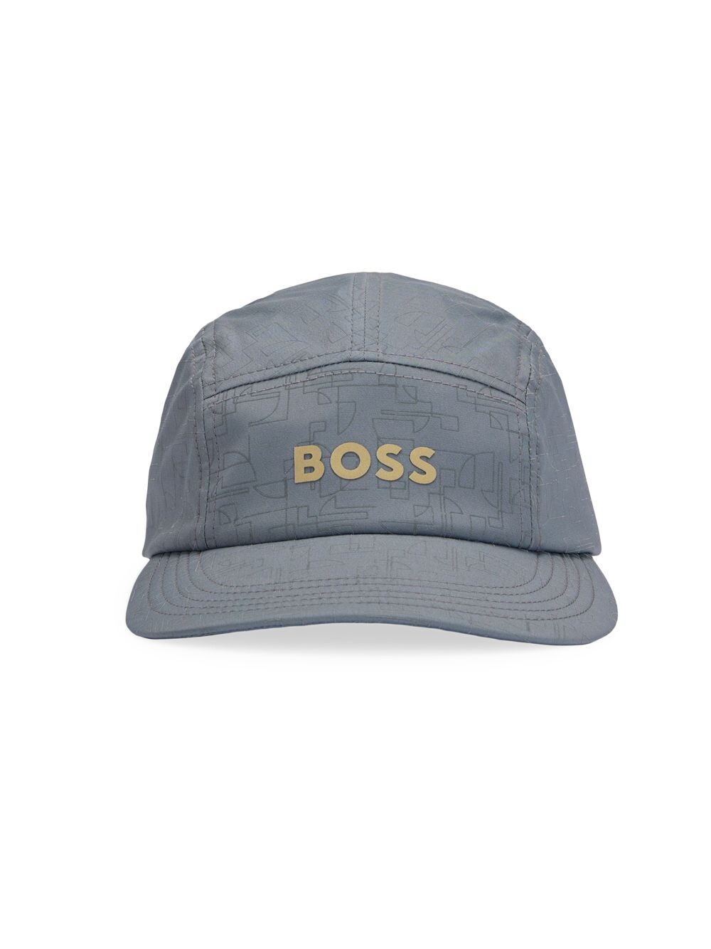

Кепка для бега из твила с логотипом и сезонным узором BOSS, серый