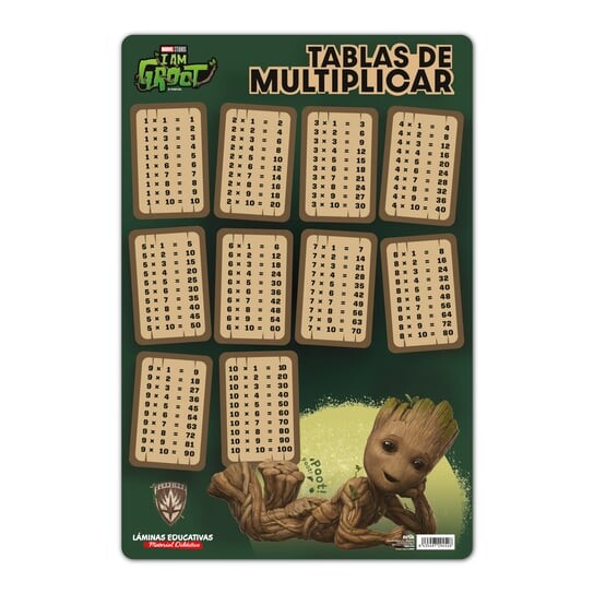 

Образовательный Лист Испанского Языка Таблица Умножения Marvel Groot Inna marka