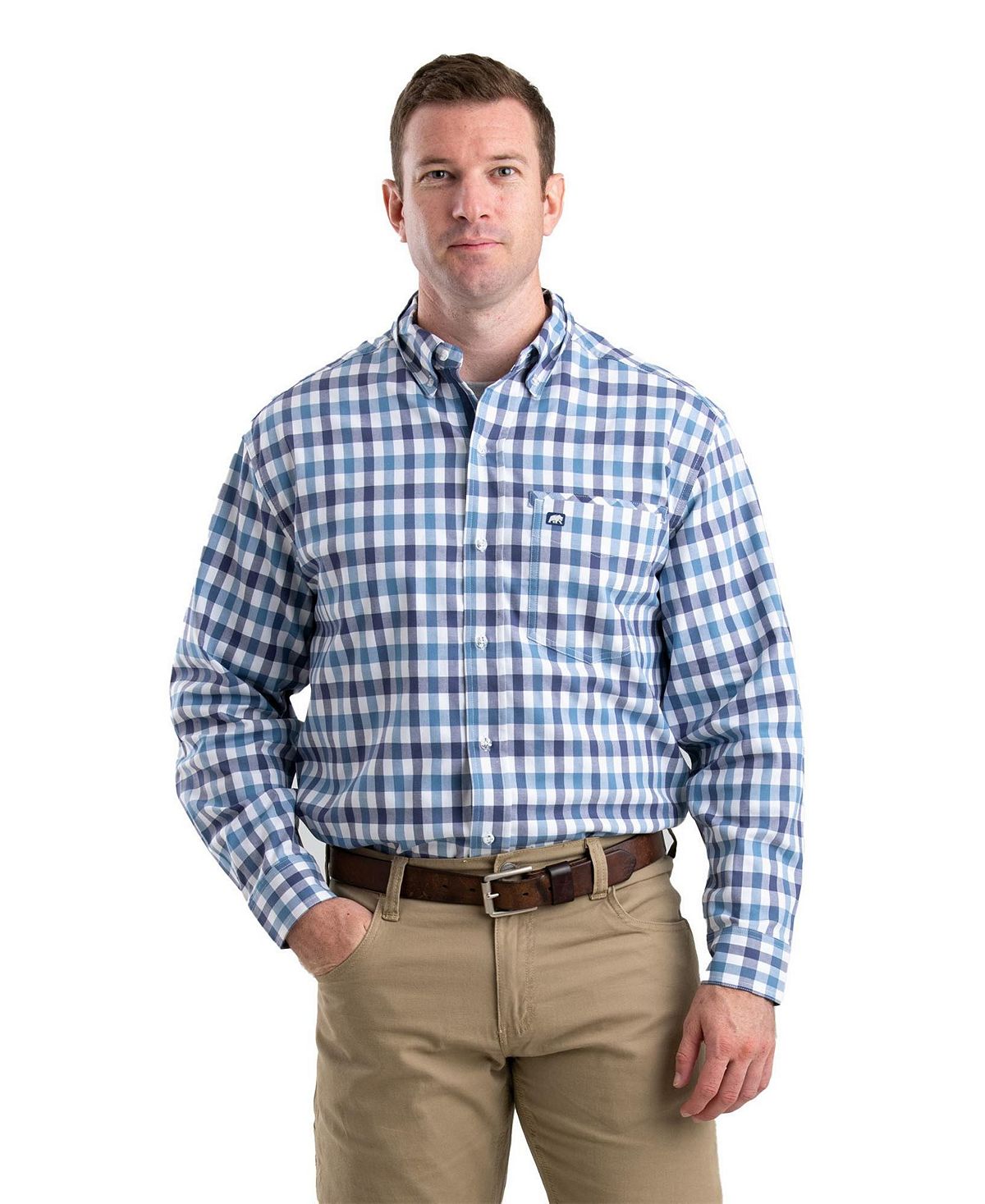 Мужская рубашка на пуговицах с длинным рукавом Foreman Flex, большая и высокая Berne 2x 9005 светодиодные фары 6000k лампы для honda foreman 500 trx500fm 2005 2019 foreman 450 500 4x4 02 04 05 14