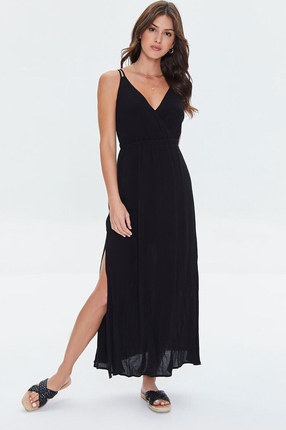 

Платье макси на бретельках Surplice Forever 21, черный