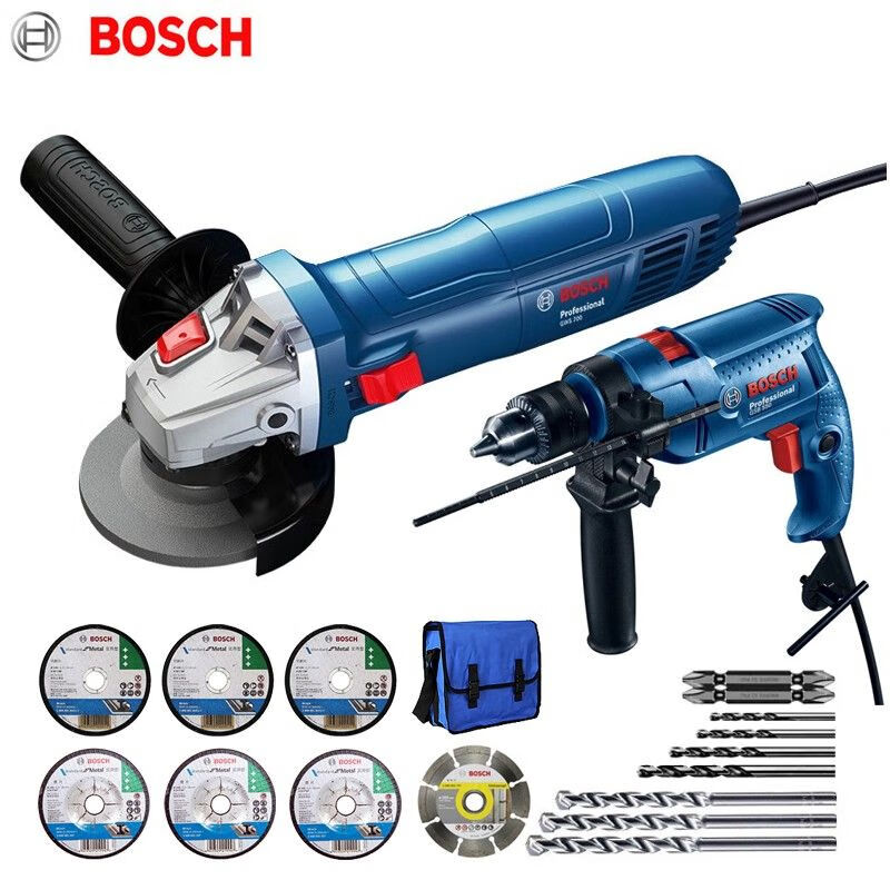 Шлифмашина Bosch GWS700 + Дрель Bosch GBM340 + сумка, насадки