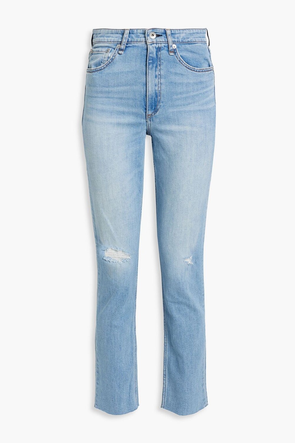 

Джинсы Nina узкого кроя с высокой посадкой и потертостями RAG & BONE, синий