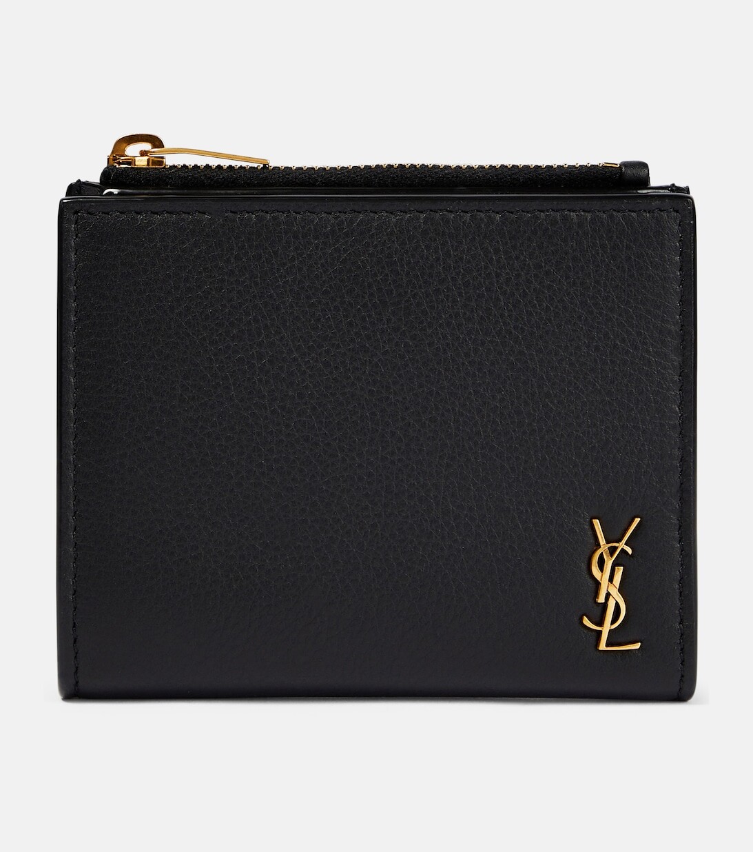 

Cassandre Миниатюрный кожаный кошелек Saint Laurent, черный
