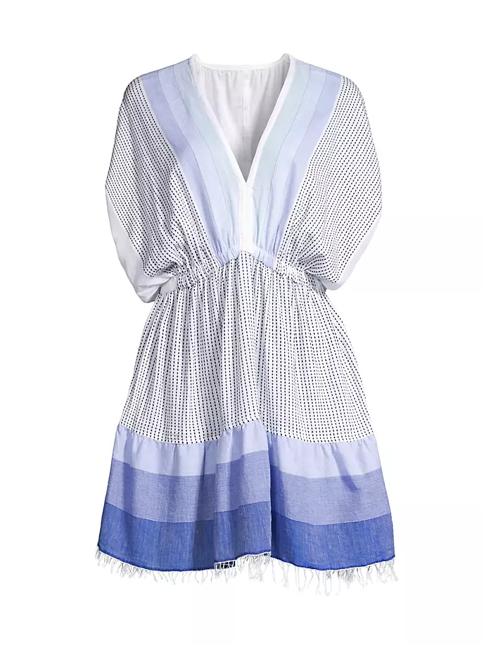 Платье миди с V-образным вырезом и цветными блоками Alem Lemlem, синий