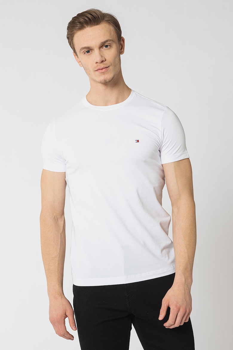 Приталенная футболка с овальным вырезом Tommy Hilfiger, белый