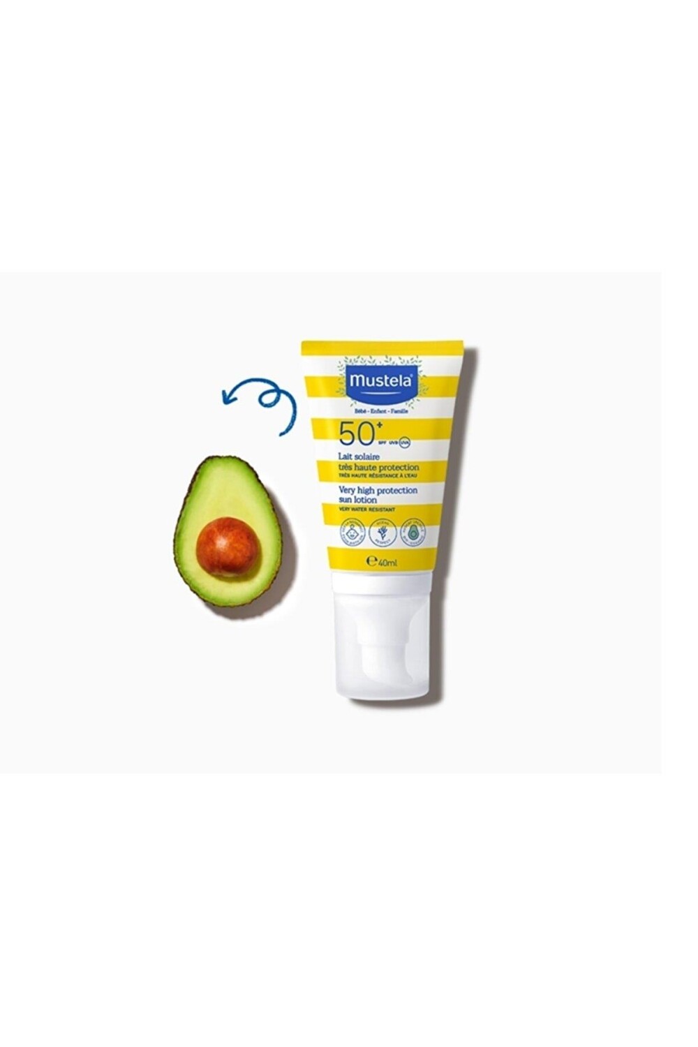 

Детский солнцезащитный крем Mustela с очень высоким фактором защиты SPF 50 +40 мл
