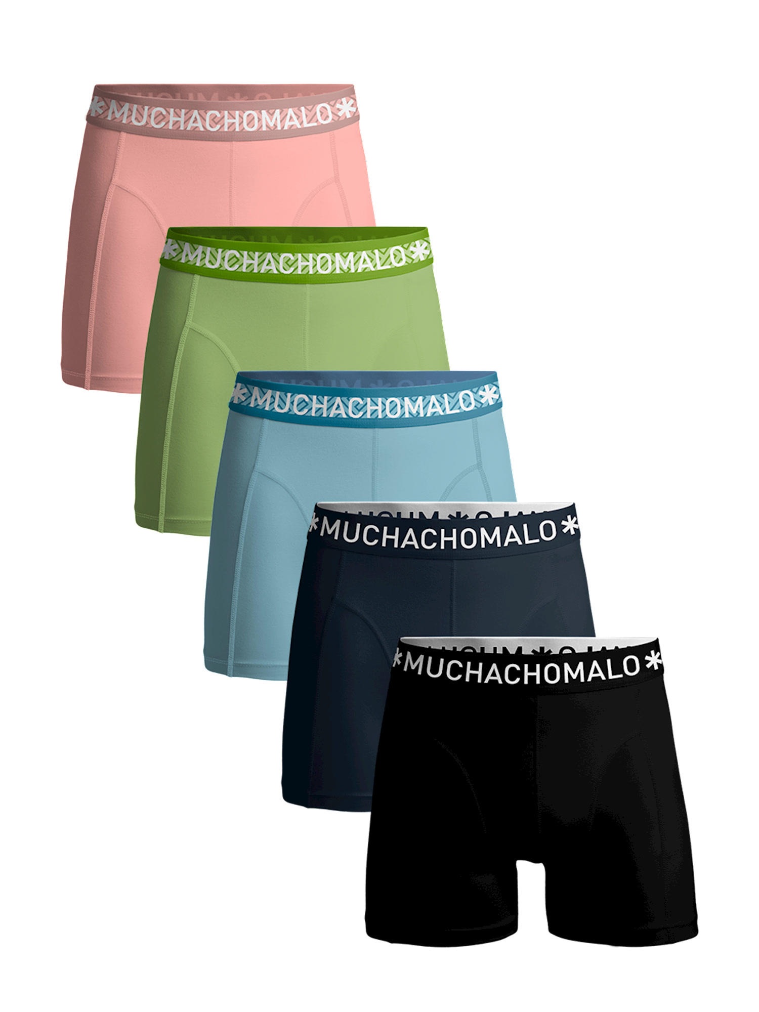 цена Боксеры Muchachomalo 5er-Set: Boxershorts, цвет Black/Blue/Blue/Green/Pink
