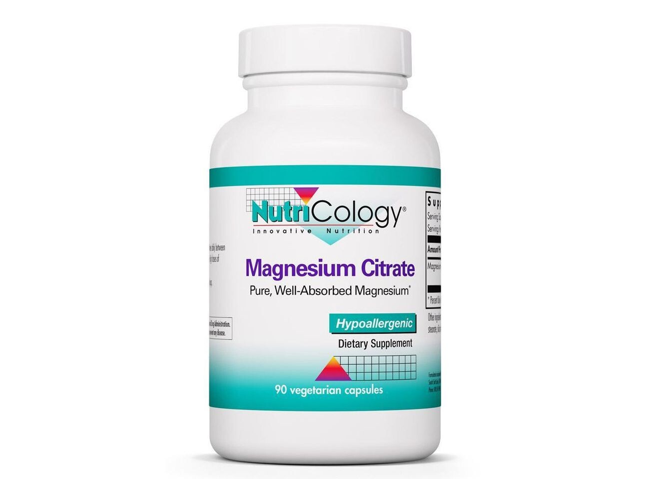 

Nutricology, Цитрат магния, 90 вегетарианских капсул