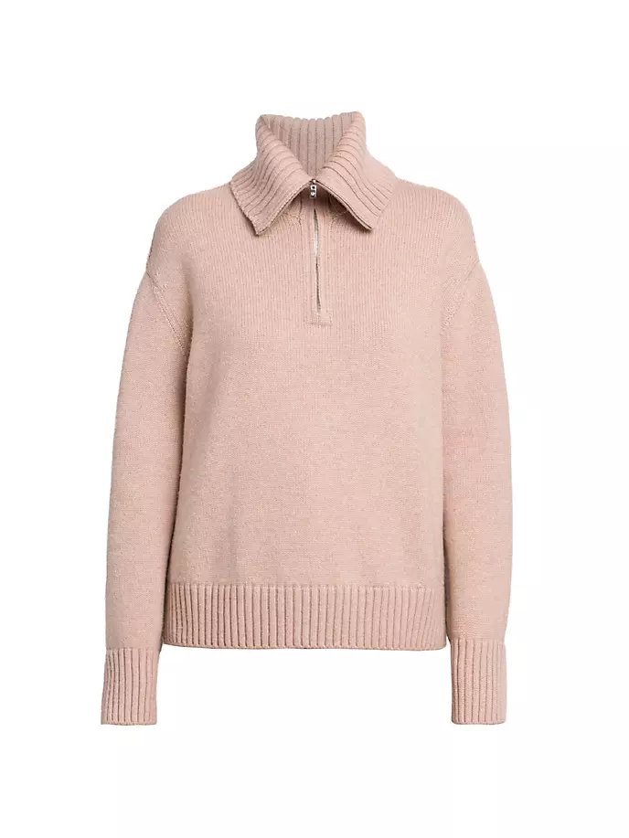 

Кашемировый свитер Parksville с молнией до половины Loro Piana, цвет pink dunes mel