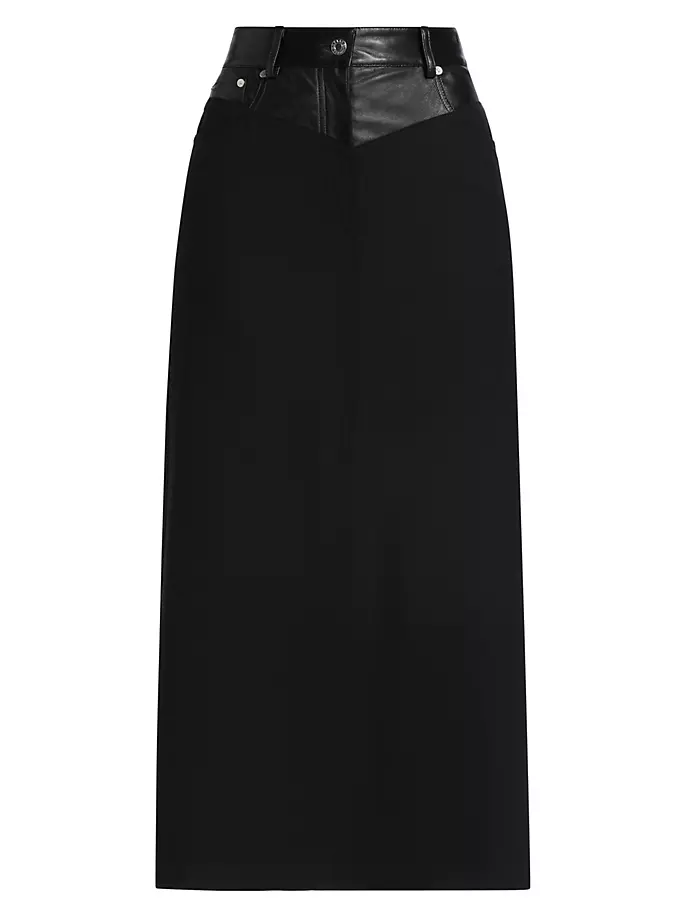 

Юбка макси из искусственной кожи с подвязками Helmut Lang, черный