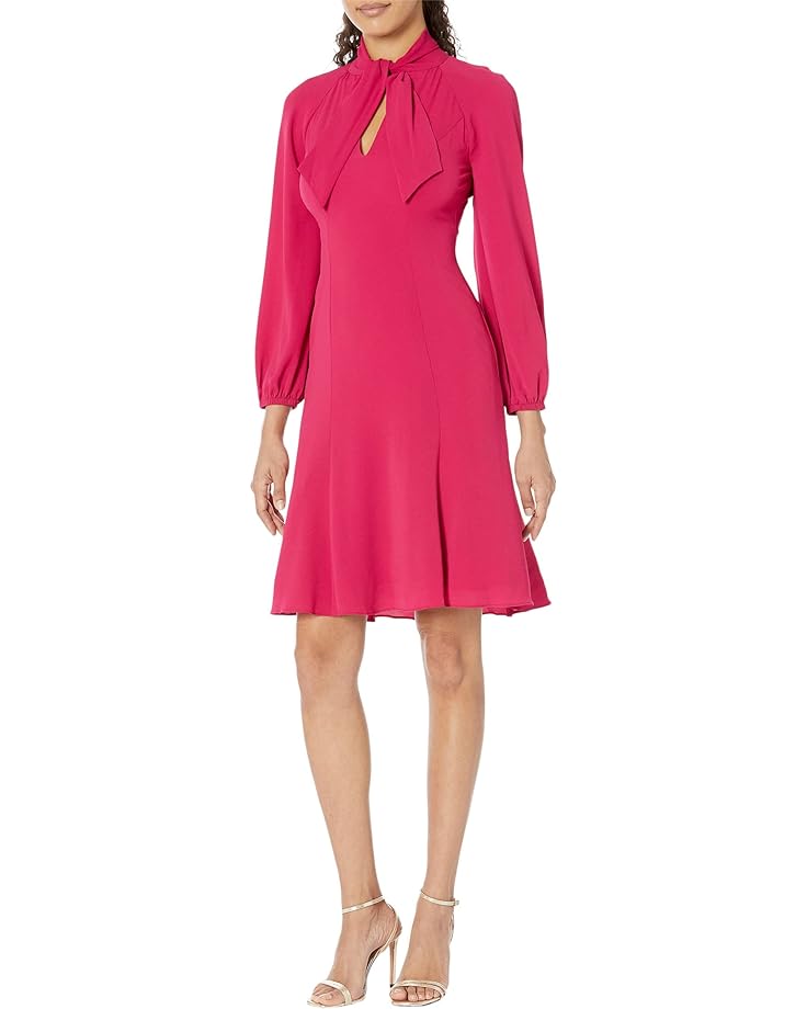 Платье Maggy London Midi with Blouson Sleeves and Front Tie, цвет Persian Red платье maggy london flare midi dress with raglan sleeves цвет blush red