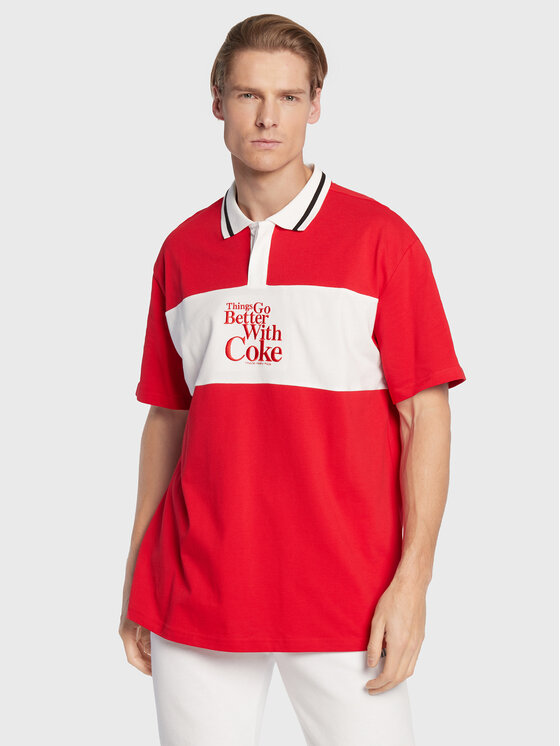puma x coca cola Рубашка-поло свободного кроя Puma, красный