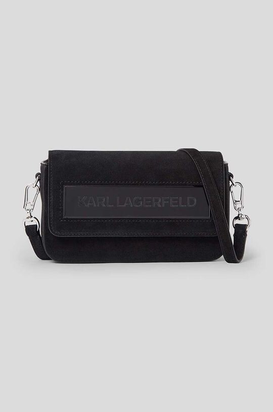 

Кожаная сумка ICON K SM FLAP SHB SUEDE Karl Lagerfeld, черный