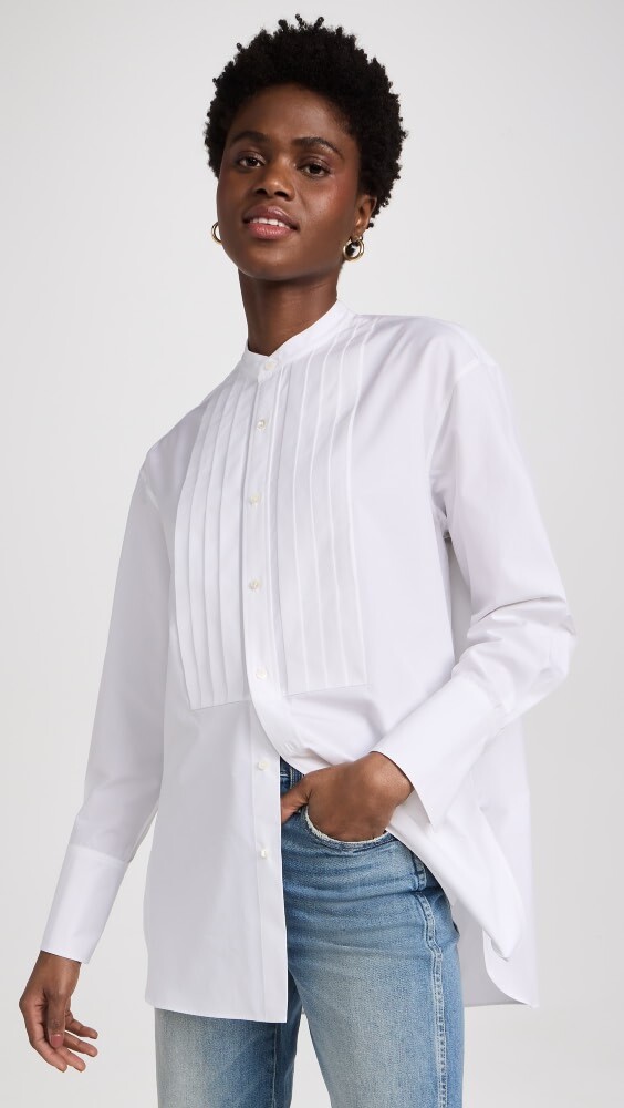 

Рубашка Nili Lotan Tiago Tuxedo, белый