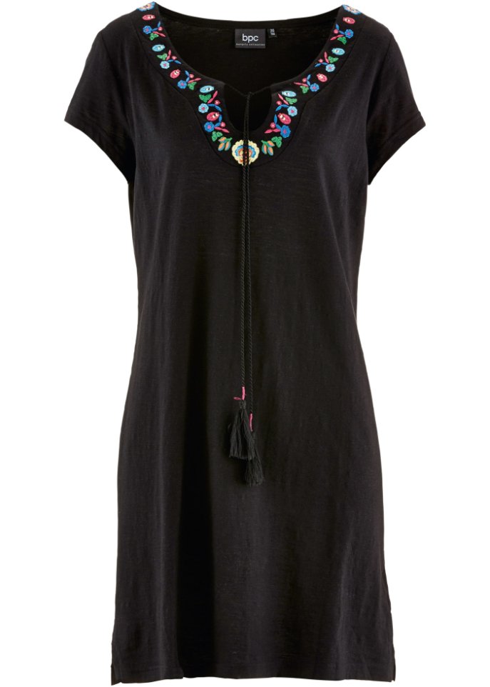 Платье из джерси slub Bpc Bonprix Collection, черный платье oodji летнее 42 размер