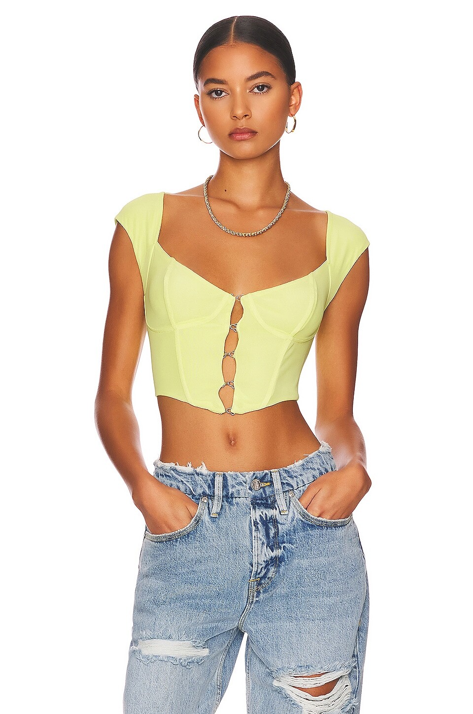

Топ AFRM Myla Corset Crop, цвет Sunny Lime