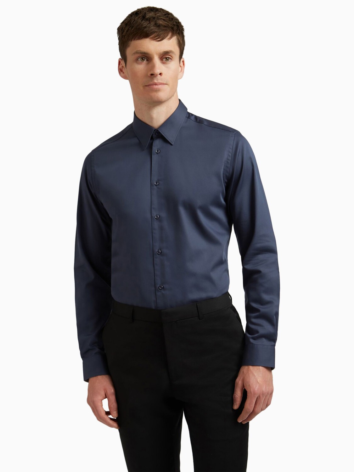 

Рубашка приталенного кроя из стали Ted Baker Duddon Core, темно-синяя