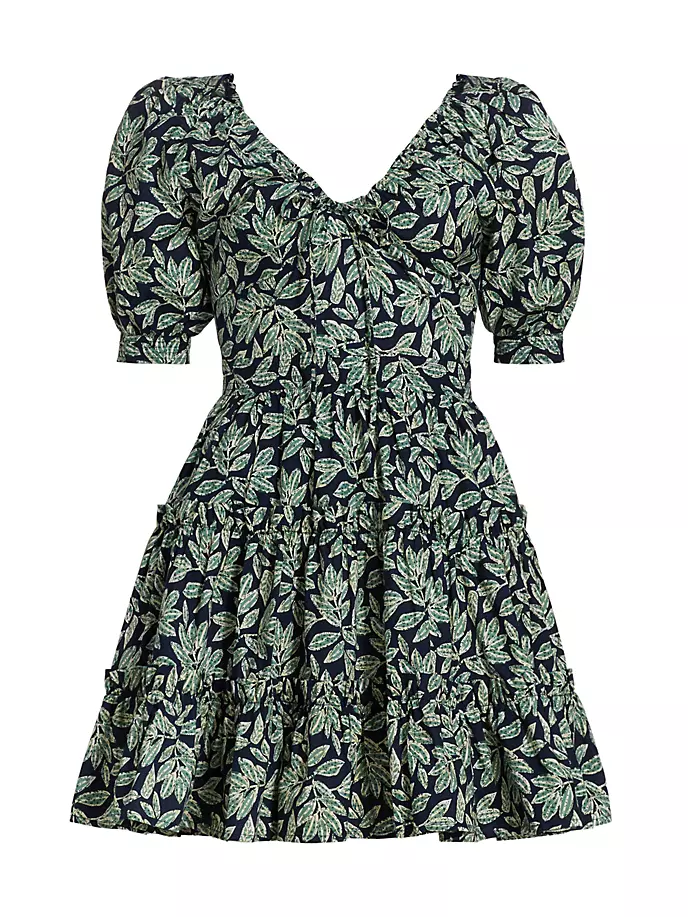 

Расклешенное мини-платье Arielle Leaf En Saison, цвет forest navy