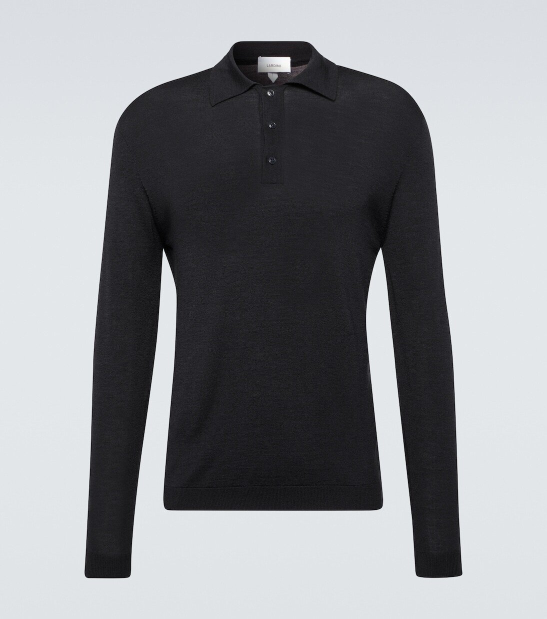 

Свитер-поло из смесовой шерсти Lardini, черный