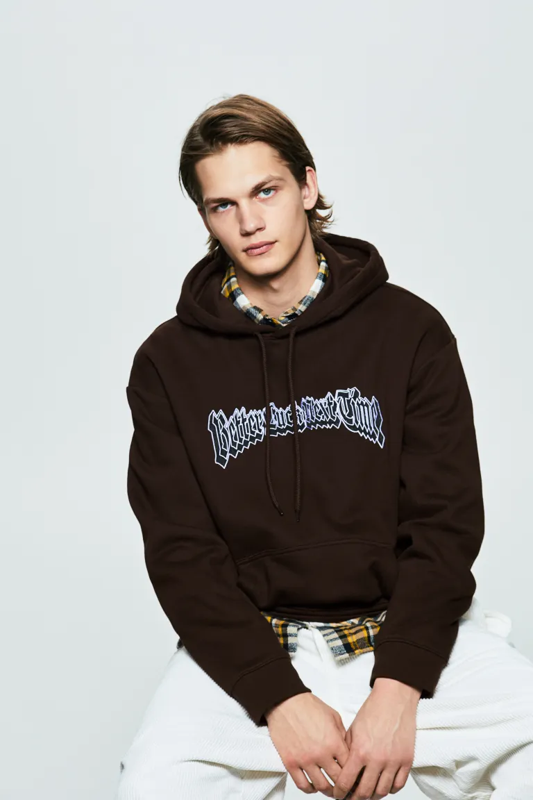 

Толстовка свободного кроя с принтом H&M, коричневый