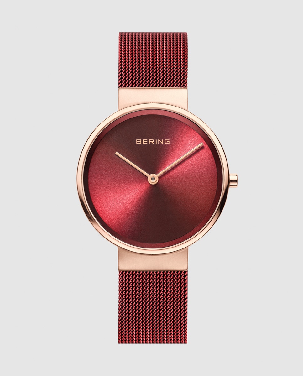 Bering 14531-363 Женские часы с красной стальной сеткой Bering, красный часы женские bering 14531 607