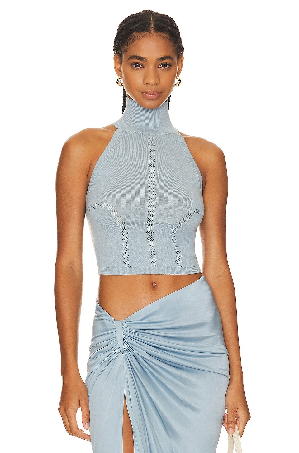 

Свитер RTA Cropped High Neck Tank, цвет Dusty Blue