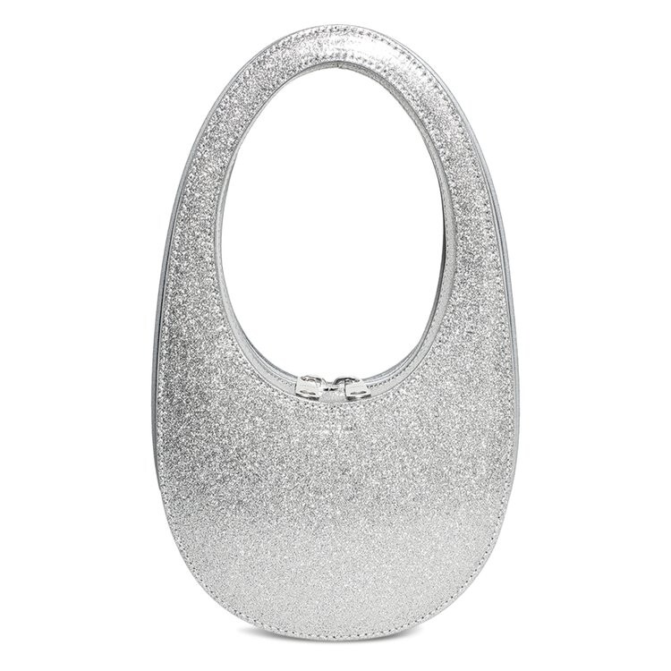 

Сумка Coperni Glitter Mini Swipe Bag, серебряный