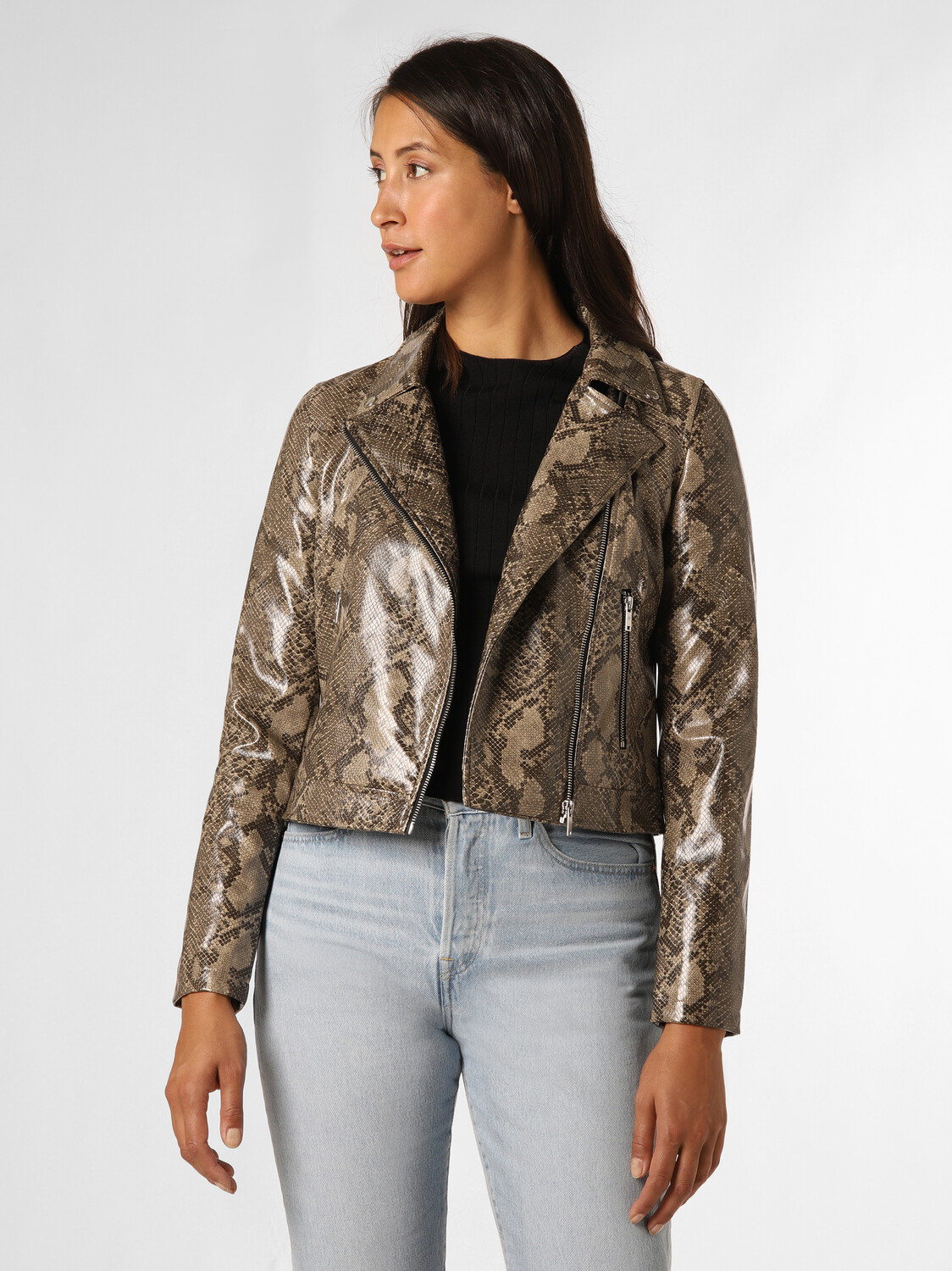 

Кожаная куртка Noisy may Jacke NMTaylor Hunter, серо коричневый