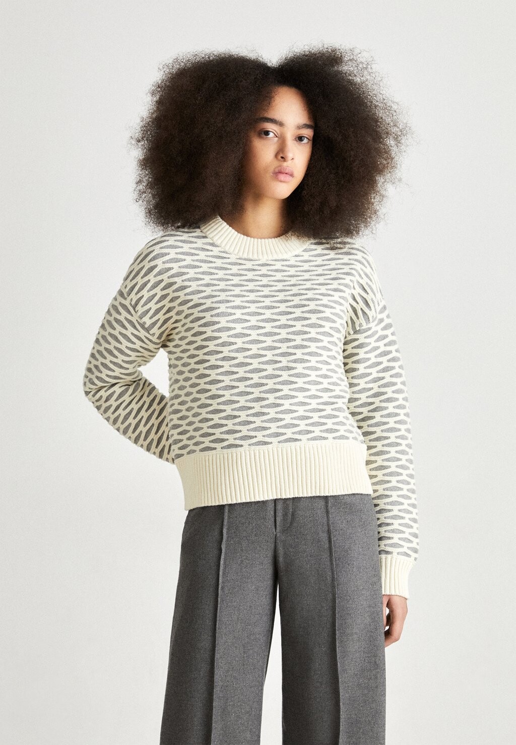 

Джемпер INTARSIA NECK GANT, серый